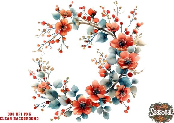 Elegant Red Wedding Flower Clipart for Spring Designs