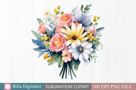 Instant Download: Free Wedding Flowers Bouquet Clipart for Designs