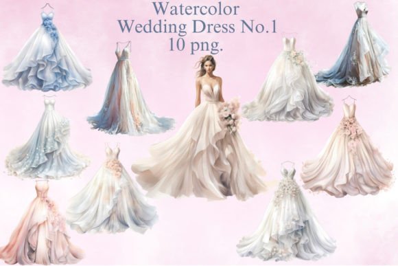 Timeless Romance: Using Watercolor Wedding Dress Clipart