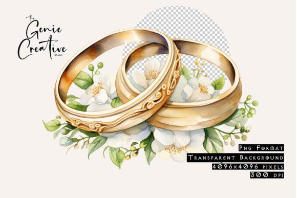 Watercolor Wedding Ring PNG Clipart: Design Elegance Unveiled