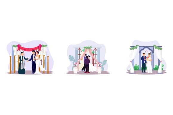 Wedding Ceremony Flat Design: A Modern Vector Toolkit