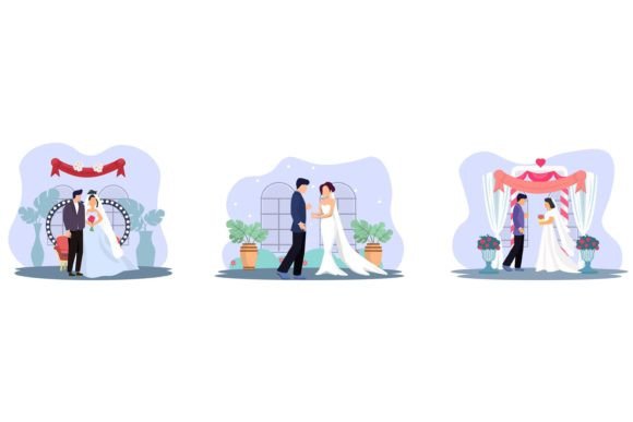 Wedding Photo Bride Moment Flat: A Vector Design Toolkit